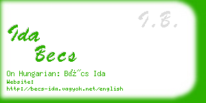 ida becs business card